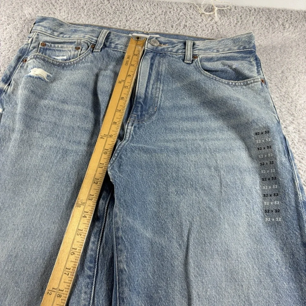Pacsun Baggy Factory Distressed Jeans Mens 32x32 Rips Fade Knee Hole Skate NWT